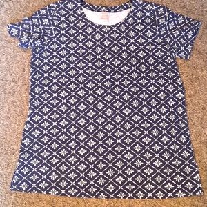 Blair Navy/White Patterned Short Sleeved Tee XL